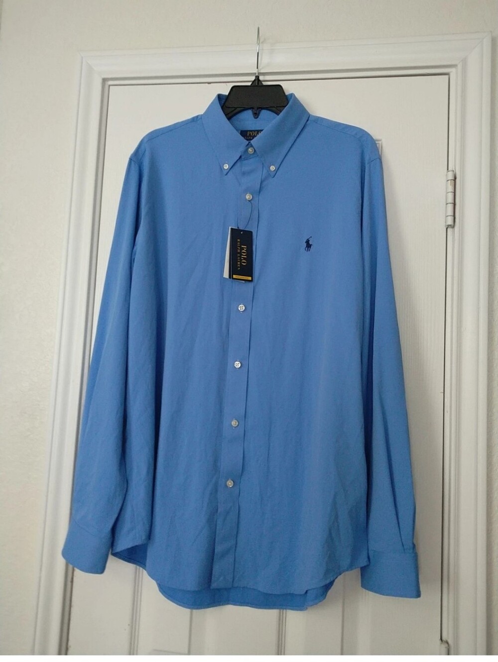 Polo by Ralph Lauren Men's Classic Fit Performance Harbor Island Blue Shirt Sz L